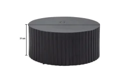 Wohnling Sofabord-Sofabord Rund 67 cm Metalliske Striper Optikk Moderne Look Svart