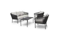 Hillerstorp Veranda & Terrasse|Loungesett-Sofagruppe Lersund /Grå Svart