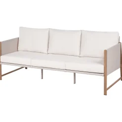 Veranda & Terrasse|Loungesett-Sofagruppe utendørs med bord og fotskammel 5-seter Nola Beige/Brun