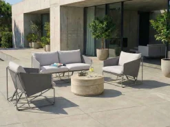 Veranda & Terrasse|Loungesett-Sofagruppe utendørs 4-seter Ponte Grå