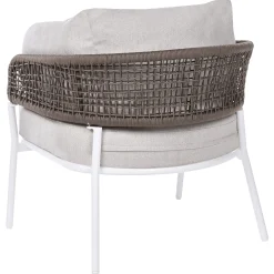 Veranda & Terrasse|Loungesett-Sofagruppe utendørs 7-seter Robella med bord Beige/Hvit/Brun