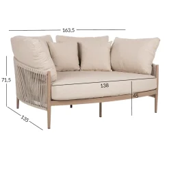 Hagebenk & Hagesofa-Sofa HOME4YOU Medina 163,5x135x71,5 cm Beige