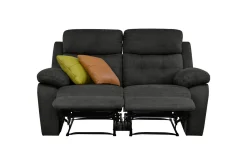 Loft24 Sofa 2-seter Lannilis Antrasitt, Stoff/tre/metall