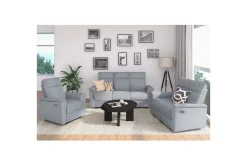 Loft24 2 Seter Sofa-Sofa 2-seter Southbrook Lys grå, Stoff/tre/metall, Elektrisk recliner Lysegrå