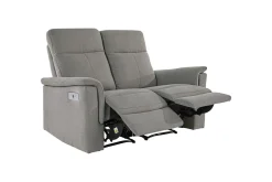Loft24 2 Seter Sofa-Sofa 2-seter Southbrook Lys grå, Stoff/tre/metall, Elektrisk recliner Lysegrå
