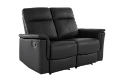 Loft24 Sofa 2-seter Southbrook , Ekte skinn/PU/Tre/Metall, Manuell hvilestol