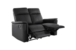Loft24 Sofa 2-seter Southbrook , Ekte skinn/PU/Tre/Metall, Manuell hvilestol