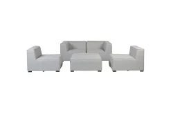 Lounge Sofa|Lounge Sofa-Soffa med fotpall Beliani Arezzo Beige/svart Light grey, Black Lysegrå,Svart