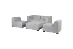 Lounge Sofa|Lounge Sofa-Soffa med fotpall Beliani Arezzo Beige/svart Light grey, Black Lysegrå,Svart
