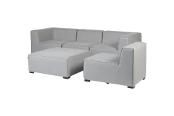 Lounge Sofa|Lounge Sofa-Soffa med fotpall Beliani Arezzo Beige/svart Light grey, Black Lysegrå,Svart