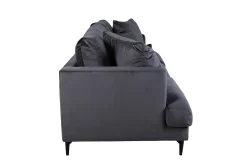 Venture Home Velour Sofa & Fløyel Sofa-Sofia 3-seters Sofa Mørkegrå