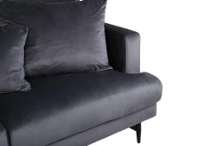 Venture Home Velour Sofa & Fløyel Sofa-Sofia 3-seters Sofa Mørkegrå