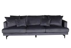 Venture Home Velour Sofa & Fløyel Sofa-Sofia 3-seters Sofa Mørkegrå