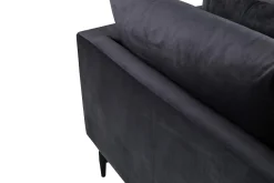 Venture Home Velour Sofa & Fløyel Sofa-Sofia 3-seters Sofa Mørkegrå