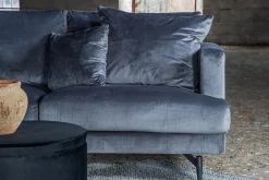 Venture Home Velour Sofa & Fløyel Sofa-Sofia 3-seters Sofa Mørkegrå