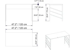 Kontorbord-Sotinge Skrivebord 120 cm Gull