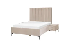 Soveromssett Sezanne Grå/Beige/Svart, 140x200 cm, Fløyel
