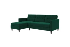 Loft24 Sovesofa Hartford 213x153x82 cm, Grønn, Fløyel