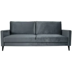Velour Sofa & Fløyel Sofa-Sovesofa HOME4YOU Anna med oppbevaringsboks fløyel grå