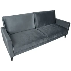 Velour Sofa & Fløyel Sofa-Sovesofa HOME4YOU Anna med oppbevaringsboks fløyel grå