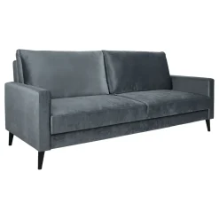 Velour Sofa & Fløyel Sofa-Sovesofa HOME4YOU Anna med oppbevaringsboks fløyel grå