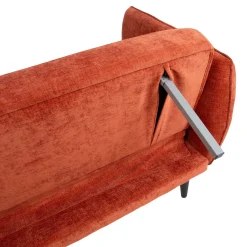 Velour Sofa & Fløyel Sofa-Sovesofa HOME4YOU Hermes 3-seter oransje