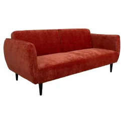 Velour Sofa & Fløyel Sofa-Sovesofa HOME4YOU Hermes 3-seter oransje