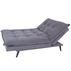 Velour Sofa & Fløyel Sofa-Sovesofa HOME4YOU Spry 193x92x89 cm grå