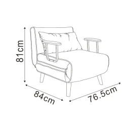 Lenestoler-Sovesofa-lenestol HOME4YOU Hannes 76,5x84x81 cm grå