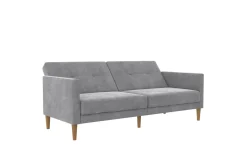 Loft24 Sovesofaer-Sovesofa Lilly Lys grå, Fløyel Lysegrå