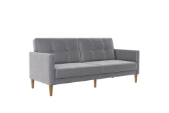 Loft24 Sovesofaer-Sovesofa Lilly Lys grå, Fløyel Lysegrå