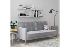 Loft24 Sovesofaer-Sovesofa Lilly Lys grå, Fløyel Lysegrå