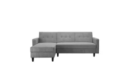 Loft24 Sovesofaer-Sovesofa med enkeldivan uten sjeselong Sovesofa Hartford II 213x153x82 cm, Grå