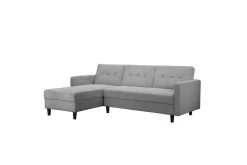 Loft24 Sovesofaer-Sovesofa med enkeldivan uten sjeselong Sovesofa Hartford II 213x153x82 cm, Grå