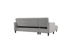 Loft24 Sovesofaer-Sovesofa med enkeldivan uten sjeselong Sovesofa Hartford II 213x153x82 cm, Grå