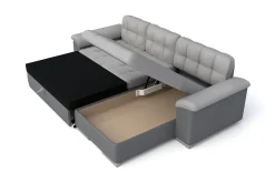 Velour Sofa & Fløyel Sofa|Sovesofaer-Sovesofa 3-seters L-formet 280x160 cm Venstre Nour Sammet 13 + Nour Sammet 15