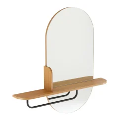 Speil med hylle HOME4YOU Aalborg 92x15x93 cm eik