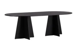 Venture Home Spisebord & Kjøkkenbord-Spisebord Bootcut spisebord 230x115x75 cm ovalt Black