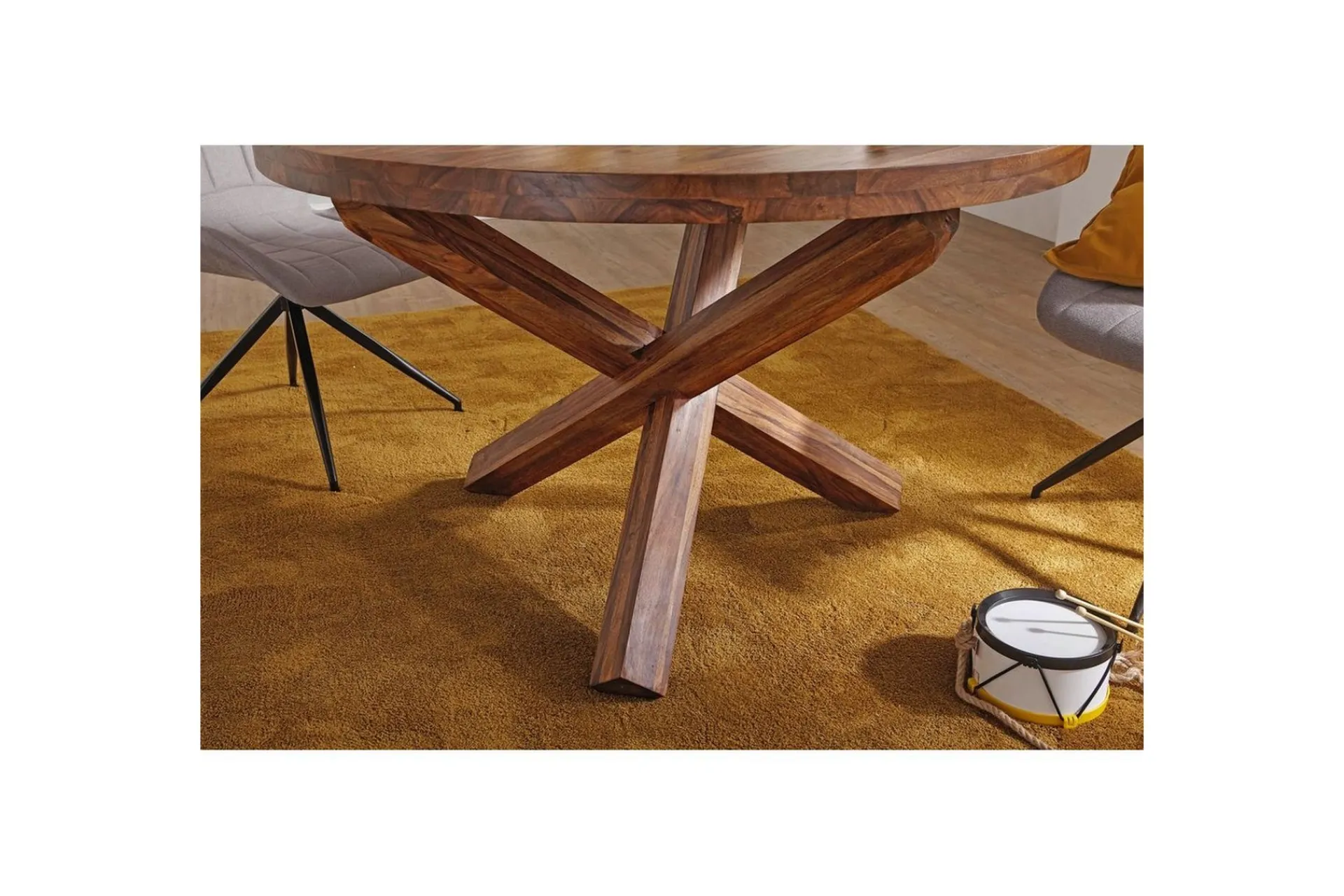 Wohnling Spisebord Rund 120 cm heltre landlig stil Rosentre