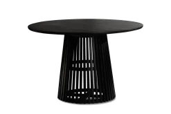 Wohnling Spisebord & Kjøkkenbord-Spisebord Rund 120 cm heltre loftstil Svart
