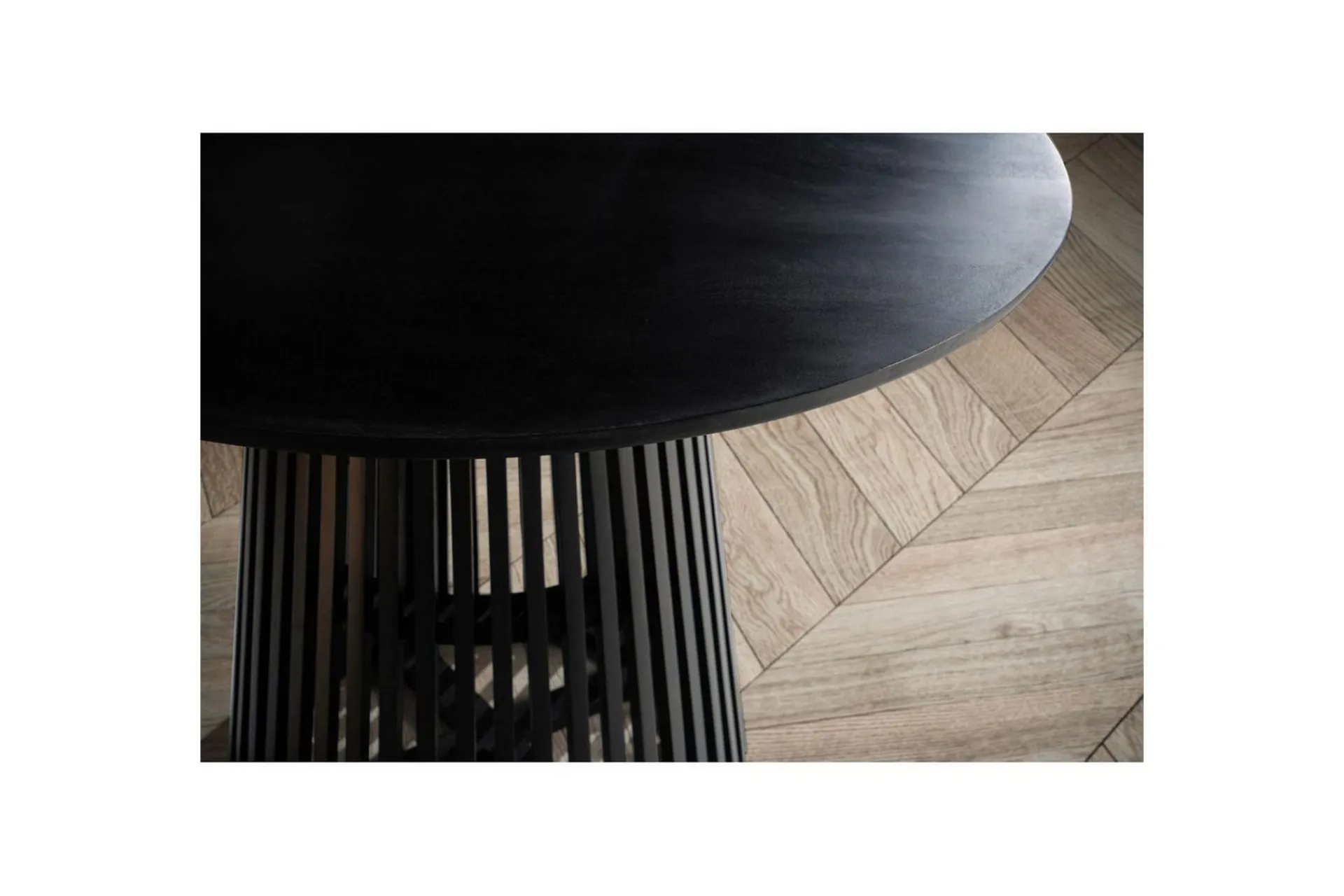 Wohnling Spisebord & Kjøkkenbord-Spisebord Rund 120 cm heltre loftstil Svart