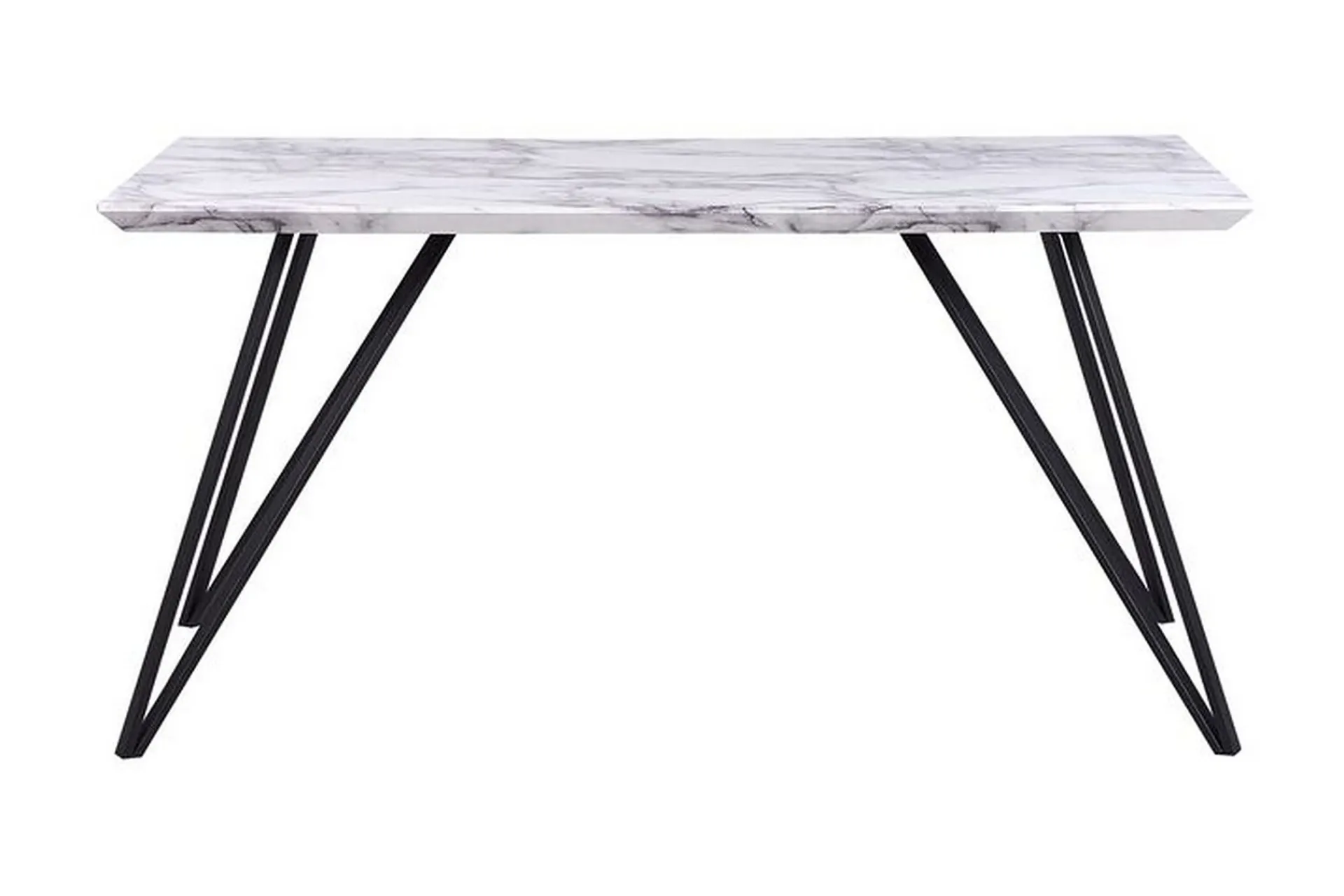 Spisebord & Kjøkkenbord-Spisebord 150 x 80 cm marmoreffekt / svart MOLDEN Hvit