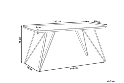 Spisebord & Kjøkkenbord-Spisebord 150 x 80 cm marmoreffekt / svart MOLDEN Hvit