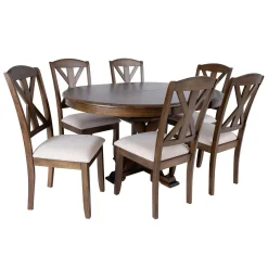 Spisegrupper-Spisegruppe HOME4YOU James bord og 6 stoler Brun