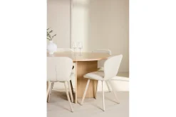 Venture Home Spisegrupper-Spisegruppe Strada Rund 120/170 cm Hvit med Lilja Stoler 6 stk Whitewash