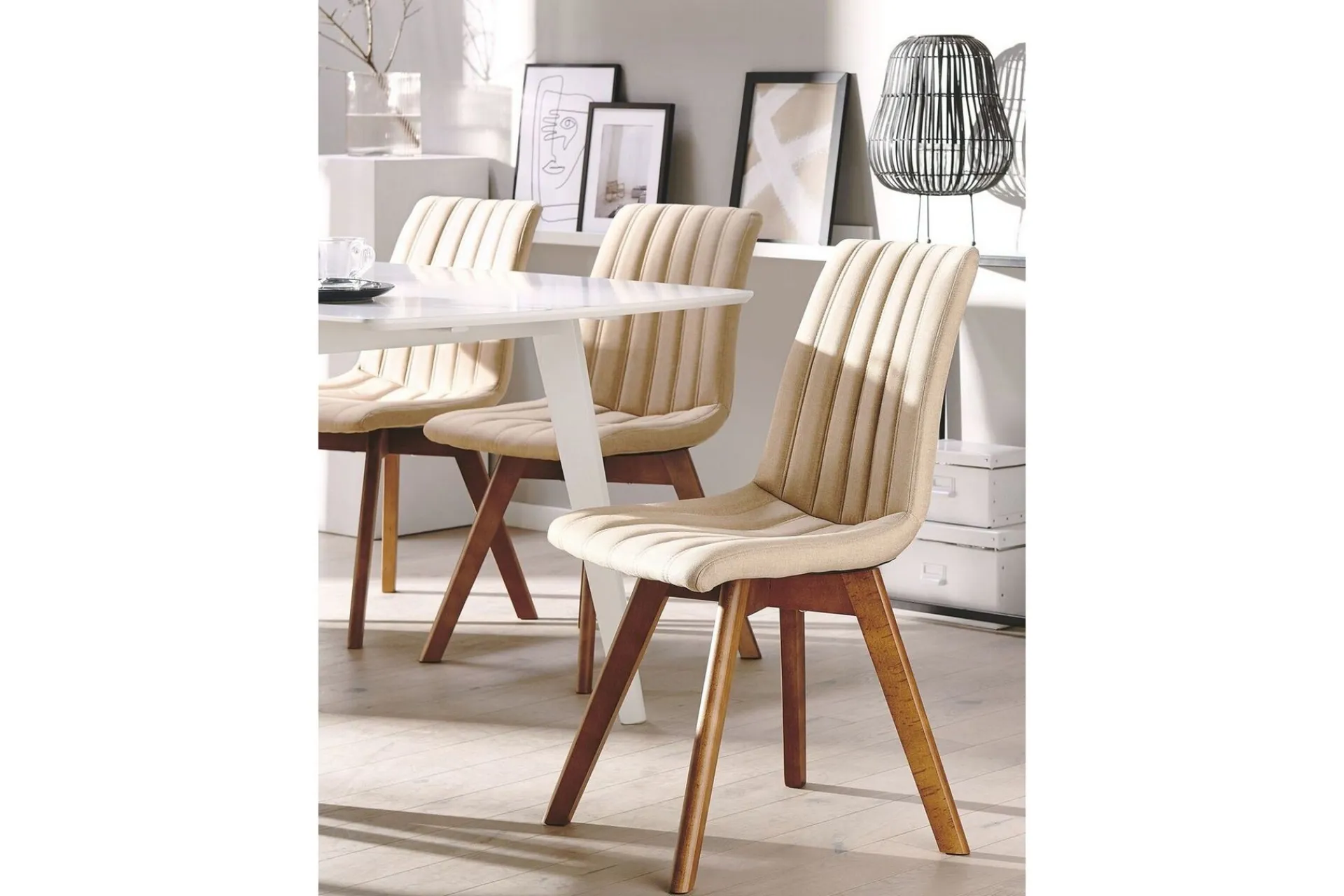 Spisestoler & Kjøkkenstoler-Spisestol 2 stk CALGARY Beige