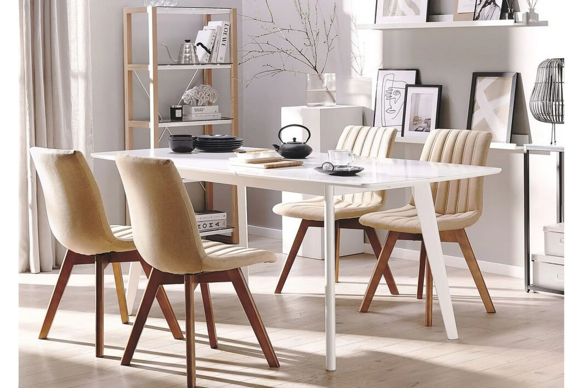 Spisestoler & Kjøkkenstoler-Spisestol 2 stk CALGARY Beige