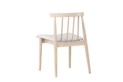 Spisestoler & Kjøkkenstoler-Spisestol uten armlener Peach Flora spisestol - -ben / Beige stoff Hvitvasket Whitewash