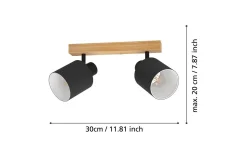 Eglo Spotlights & Downlights-Spotlight Batallas med 2 Lamper Svart,Hvit,Brun
