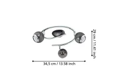 Eglo Led-Belysning|Spotlights & Downlights-Spotlight Bimeda med 3 Lamper Nikkel-Nero, Krom Grey,Krom